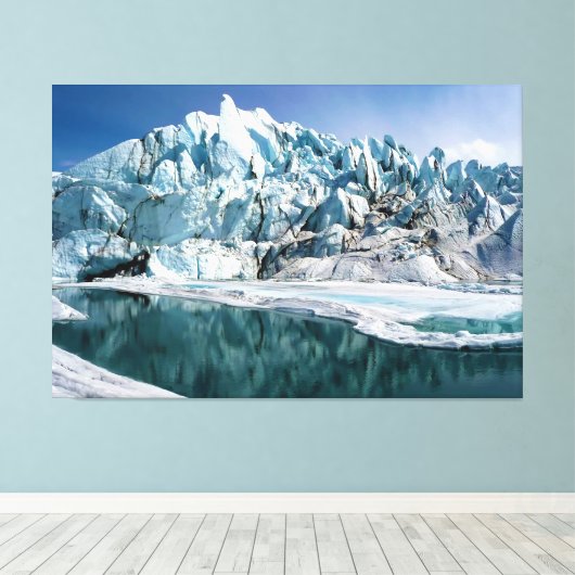 Mouth of the Matanuska Glacier in Alaska Canvas Afdruk (Insitu (Houten vloer))