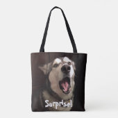 Mouth Open Alaskan Malamute Close-up foto Tote Bag (Achterkant)