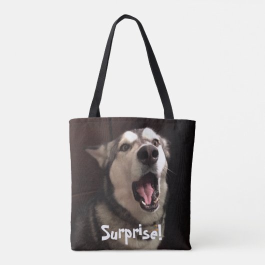 Mouth Open Alaskan Malamute Close-up foto Tote Bag (Achterkant)