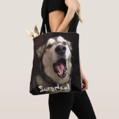 Mouth Open Alaskan Malamute Close-up foto Tote Bag (Dichtbij)