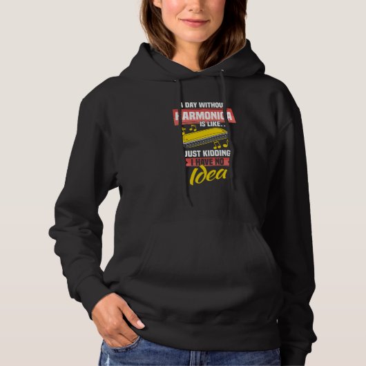 Mouth Organ Harmonica French Harp & Harmonicist Hoodie (Voorkant)