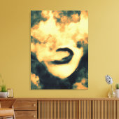 Mouth Smoke Vape Grunge Art Canvas Afdruk (Insitu (Woonkamer))