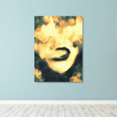 Mouth Smoke Vape Grunge Art Canvas Afdruk (Insitu (Houten vloer))