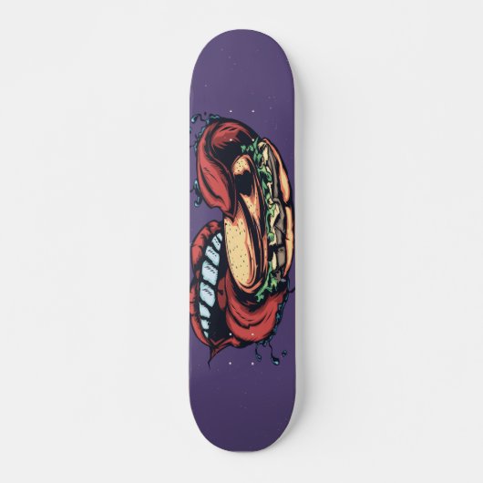 Mouth tongue en hamburger persoonlijk skateboard (Voorkant)