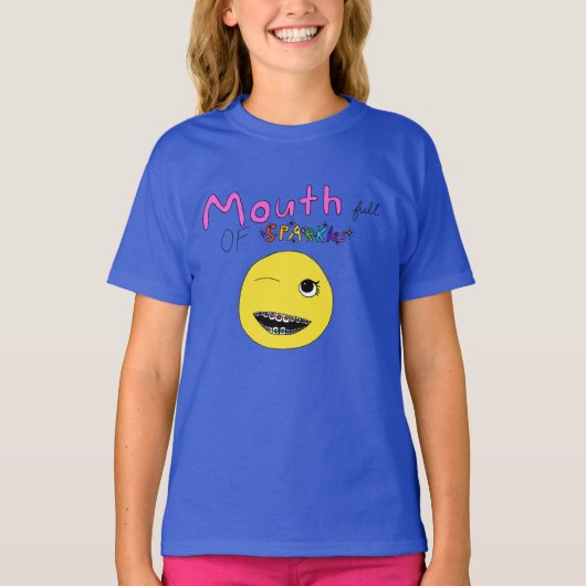 Mouth vol Sparkles strt shirt - kleuren (Voorkant)