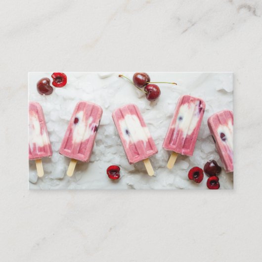 Mouth-Watering Cherry Ice Cream Visitekaartje (Voorkant)