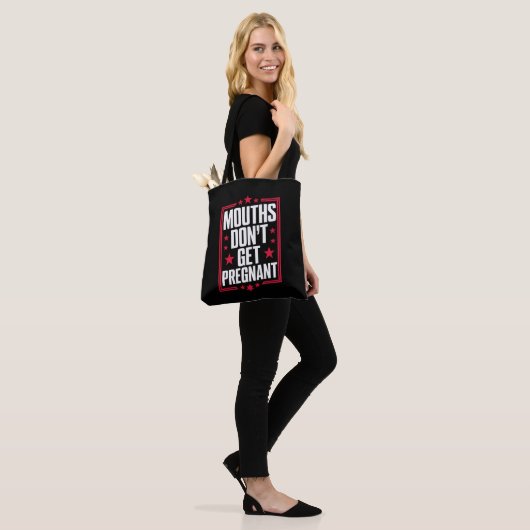 Mouths worden niet zwanger tote bag (Op model)