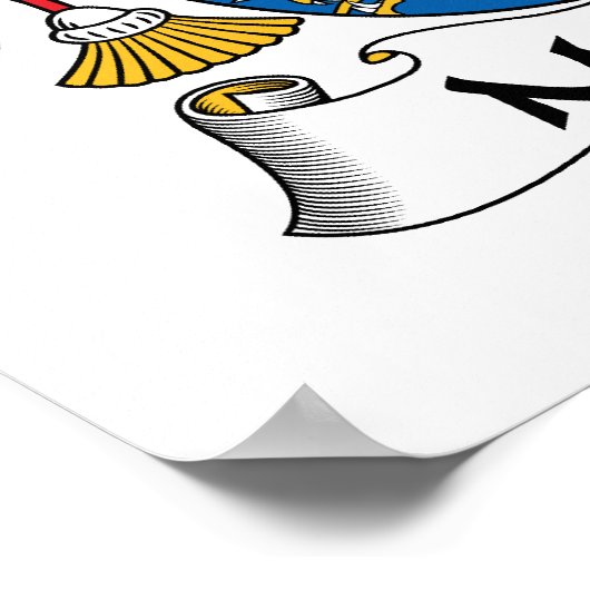 Moutinho Family Crest Poster (Hoek)