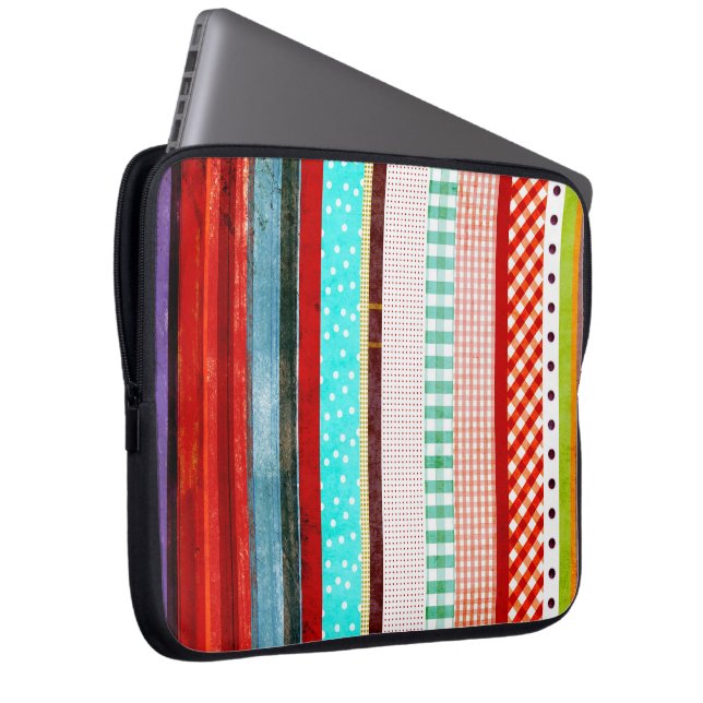 Mouw Vintage Regenboog Laptop Sleeve (Voorkant Rechts)
