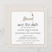 Movable Red Heart Wellfleet Cape Cod Map Weddensch Save The Date (Voorkant / Achterkant)