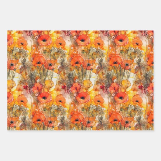 Movana - Rote Mohn Welt - Geschenkpapier Set Inpakpapier Vel (Voorkant 3)