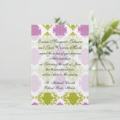 move lavender lime green white diamantdamask kaart (Staand voorkant)