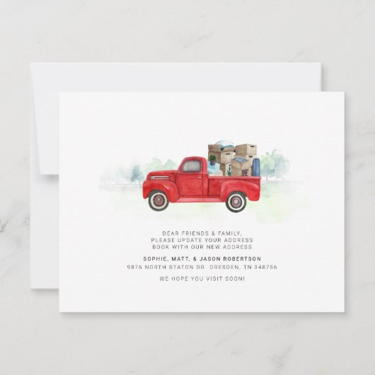 Move Moved Family Waterverf Moving Annountion (Achterkant)