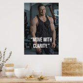 Move With Clarity Fitness Quote Poster (Keuken)