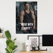 Move With Clarity Fitness Quote Poster (Thuiskantoor)