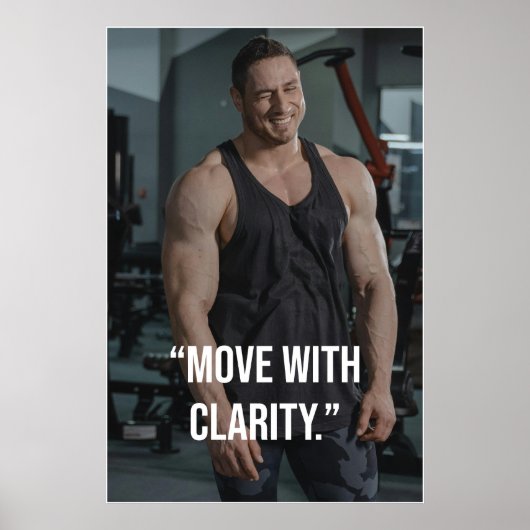 Move With Clarity Fitness Quote Poster (Voorkant)