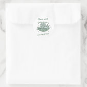 Move with Intention – Snail Quote Art Ronde Sticker (Tas)