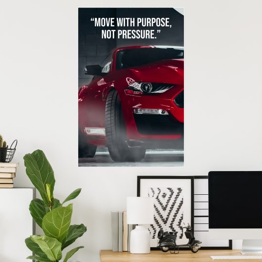 Move With Purpose Car Quote Poster (Thuiskantoor)