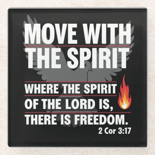 Move with the spirit - freedom design glazen onderzetter (Voorkant)