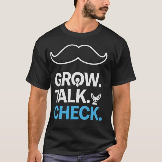 Movember Bewustzijn snor ontwerp T-shirt (Voorkant)