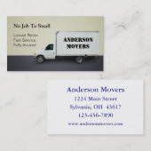 Mover of Moving Company Visitekaartje (Voorkant / Achterkant)