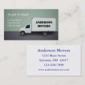 Mover of Moving Company Visitekaartje (Voorkant / Achterkant)