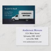 Mover of Moving Company Visitekaartje (Voorkant / Achterkant)