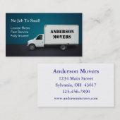 Mover of Moving Company Visitekaartje (Voorkant / Achterkant)