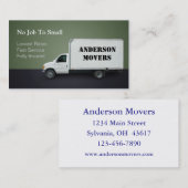 Mover of Moving Company Visitekaartje (Voorkant / Achterkant)