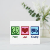 Mover Peace Love Moving Company Truck Briefkaart (Staand voorkant)