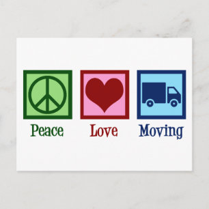 Mover Peace Love Moving Company Truck Briefkaart