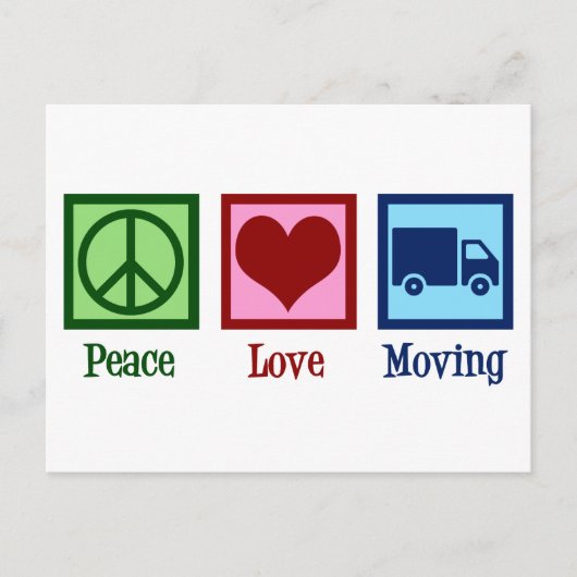 Mover Peace Love Moving Company Truck Briefkaart (Voorkant)
