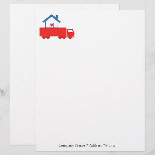 Mover Trucking Letterhead Custom Briefhoofd (Voorkant / Achterkant)