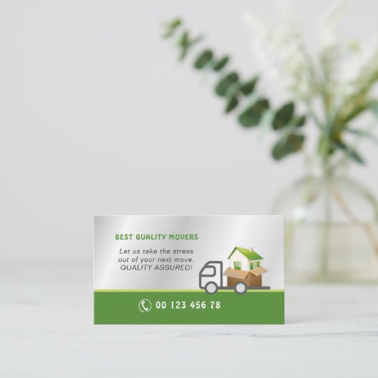 Movers, verwijderingsservice visitekaartje (Staand voorkant)