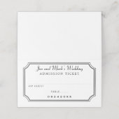 Movie Admission Ticket Black and White Wedding Plaatskaartje (Buitenkant ongevouwen)