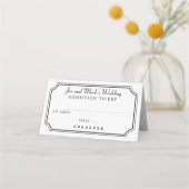 Movie Admission Ticket Black and White Wedding Plaatskaartje (Voorkant)