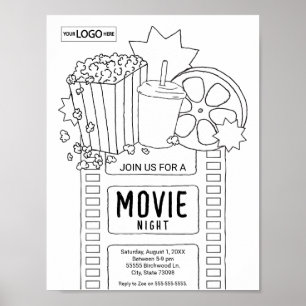 Movie Art Invite Kleurplaten Werkblad Activiteit Poster
