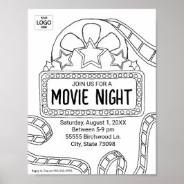 Movie Art Invite Kleurplaten Werkblad Activiteit Poster