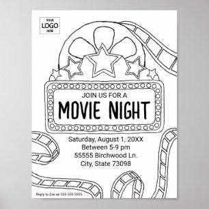 Movie Art Invite Kleurplaten Werkblad Activiteit Poster
