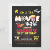Movie Birthday Invitation - Red Kaart (Voorkant)