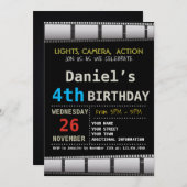 MOVIE BIRTHDAY PARTIJ INVITATIE KAART (Voorkant / Achterkant)