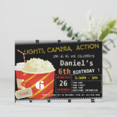 MOVIE BIRTHDAY PARTIJ INVITATIE KAART (Staand voorkant)