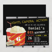 MOVIE BIRTHDAY PARTIJ INVITATIE KAART (Voorkant / Achterkant)