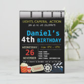 MOVIE BIRTHDAY PARTIJ INVITATIE KAART (Staand voorkant)