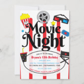Movie Birthday Party Cinema Event Uitnodiging (Voorkant)