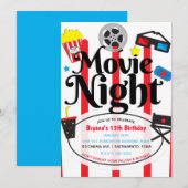 Movie Birthday Party Cinema Event Uitnodiging (Voorkant / Achterkant)