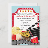 Movie Birthday Party Invitation Kaart (Voorkant)