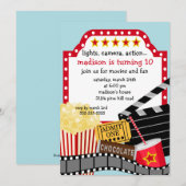 Movie Birthday Party Invitation Kaart (Voorkant / Achterkant)