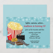 Movie Birthday Party Invitation Kaart (Voorkant / Achterkant)