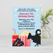 Movie Birthday Party Invitation Kaart (Staand voorkant)